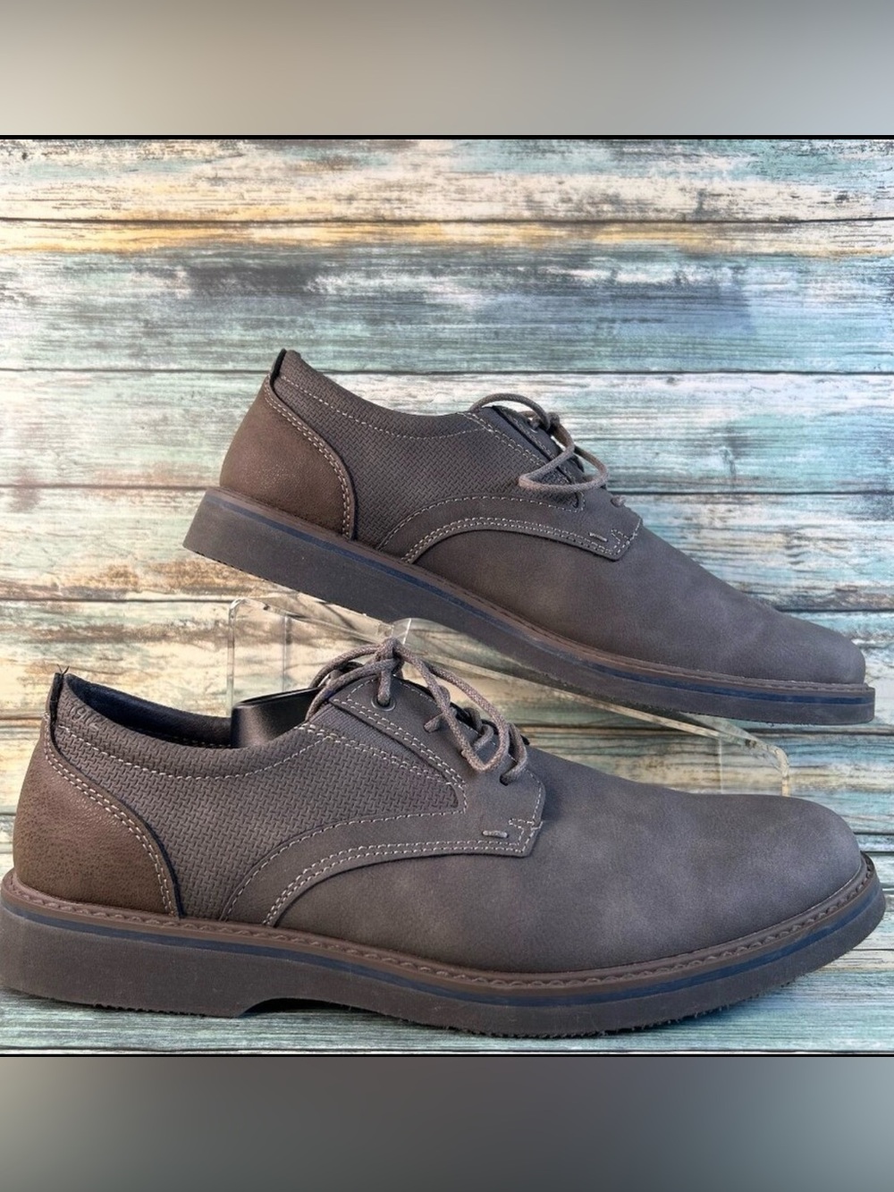 Nunn Bush Mens Oxford Shoes Size 10.5M Gray Lightweight Lace Up Work Dress Shoes